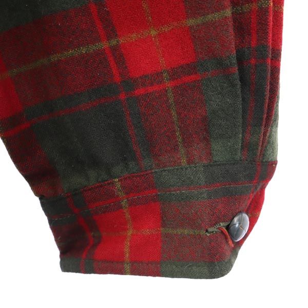 PENDLETON ペンドルトン 60s 70s ヴィンテージ チェック 長袖 ウールジャケット M レッド系 メンズ