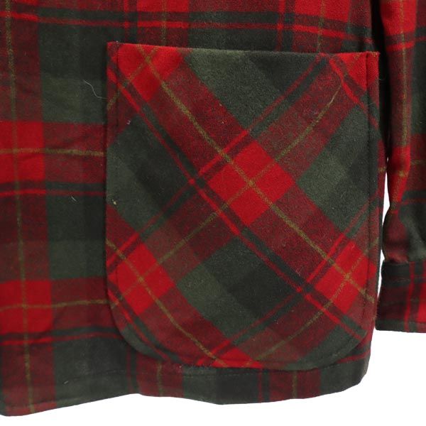PENDLETON ペンドルトン 60s 70s ヴィンテージ チェック 長袖 ウールジャケット M レッド系 メンズ