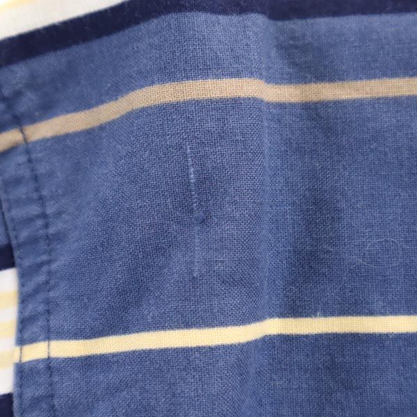 BASIC EDITIONS ベーシックエディションズ ストライプ 長袖 ボタンダウンシャツ M ブルー系 メンズ