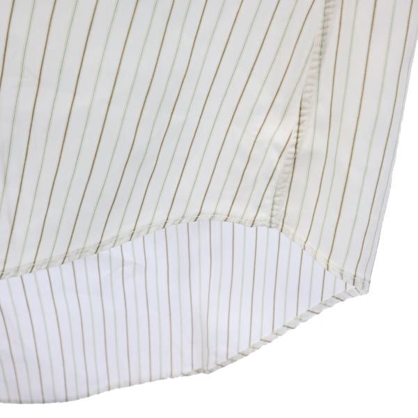 CELINE セリーヌ ストライプ 長袖 シャツ ホワイト系 ロゴ刺繍 メンズ