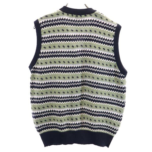 UNIQLO ユニクロ 総柄 ニット ベスト L ブラック系 メンズ