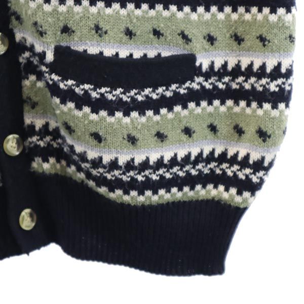 UNIQLO ユニクロ 総柄 ニット ベスト L ブラック系 メンズ