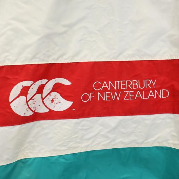 CANTERBURY OF NEW ZEALAND カンタベリー 裏フリース ナイロンジャケット L ホワイト系 ロゴ メンズ
