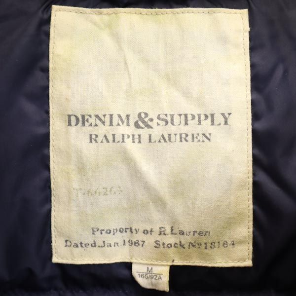 DENIM&SUPPLY デニムアンドサプライ ダウンジャケット M ネイビー系 ロゴ メンズ