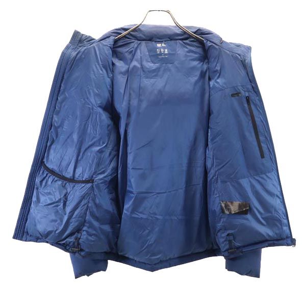 ユニクロ シームレス ダウンジャケット S ブルー UNIQLO フード メンズ