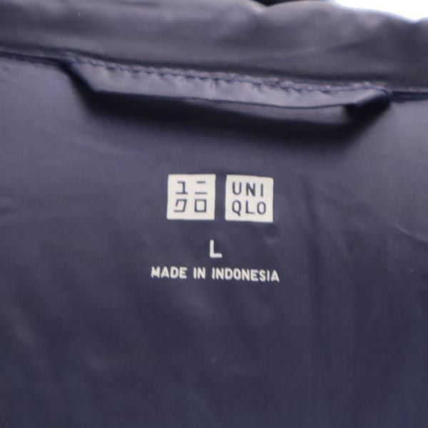 UNIQLO ユニクロ シームレス ダウンジャケット L ネイビー フード レディース
