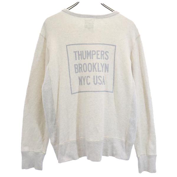 THUMPERS サンパース バックプリント 長袖 スウェット M ライトグレー 日本製 トレーナー メンズ