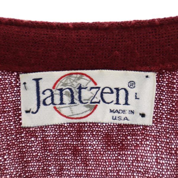 Jantzen ジャンセン 70s 80s USA製 ヴィンテージ 長袖 ニット カーディガン L レッド メンズ