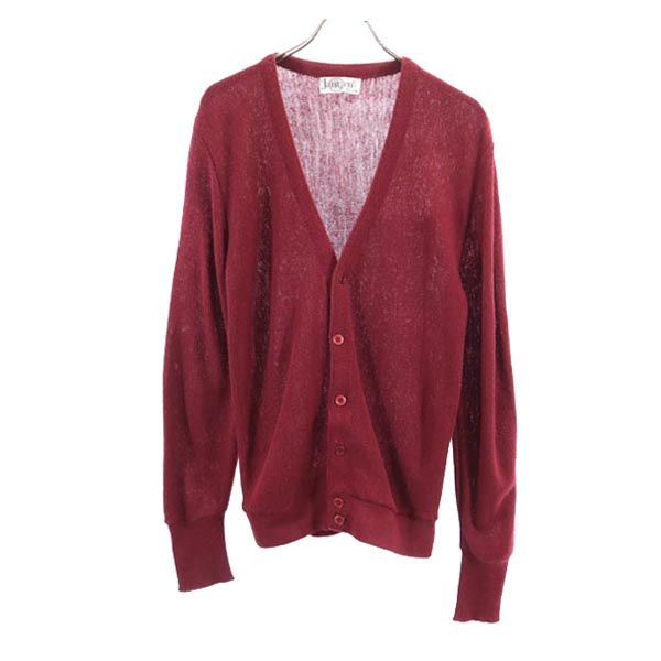 Jantzen ジャンセン 70s 80s USA製 ヴィンテージ 長袖 ニット カーディガン L レッド メンズ