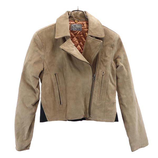KENZO ケンゾー 中綿 豚革 レザージャケット F ベージュ 本皮 レディース