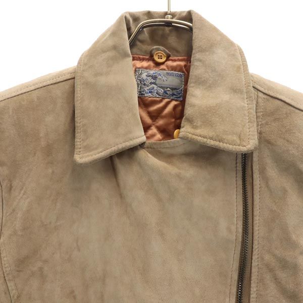 KENZO ケンゾー 中綿 豚革 レザージャケット F ベージュ 本皮 レディース