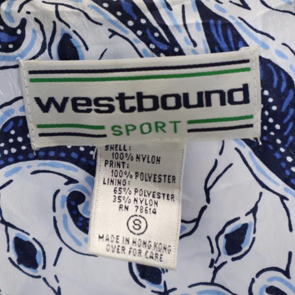 westbound ウェストバウンド 90s オールド 総柄 長袖 ナイロンジャケット S ネイビー系 メンズ