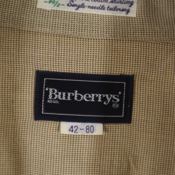 Burberrys バーバリーズ 90s 三陽商会 日本製 オールド 長袖 シャツ 42-80 ブラウン系 メンズ