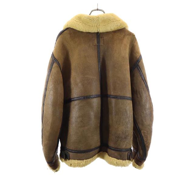 アヴィレックス USA製 B-3 長袖 シープスキン フライトジャケット 40 ブラウン系 AVIREX ムートン US ARMY メンズ