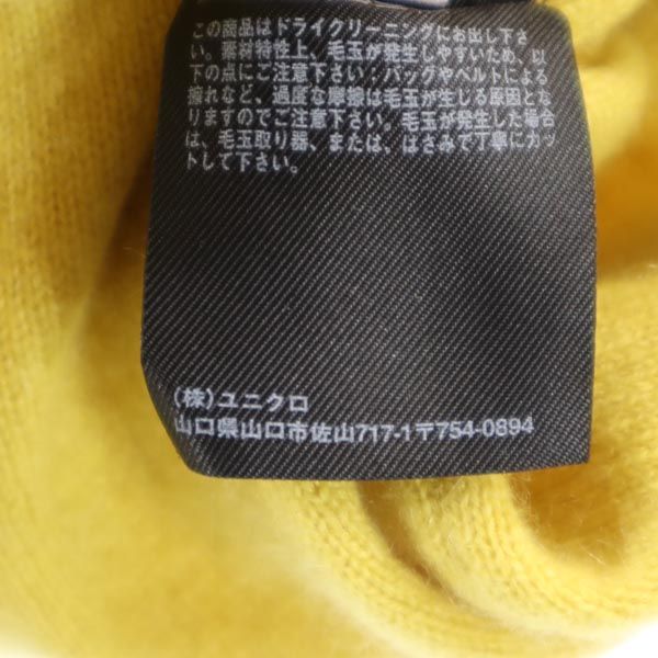 UNIQLO ユニクロ カシミヤ100% 長袖 Vネック ニット XS イエロー セーター レディース