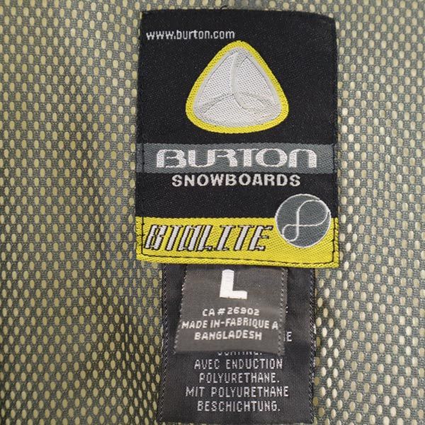 BURTON バートン スノーボード ナイロンジャケット L グレー×白 裏メッシュ メンズ