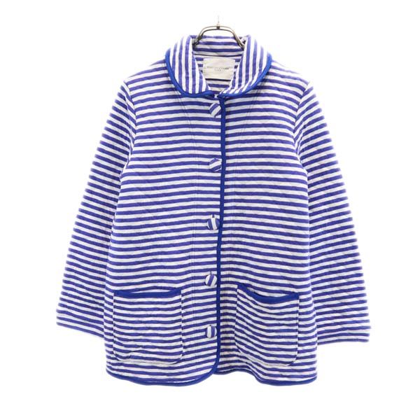 TSUMORI CHISATO ツモリチサト スリーブ ボーダー 長袖 ナイトウェア キルティングジャケット M ブルー系 SLEEP レディース