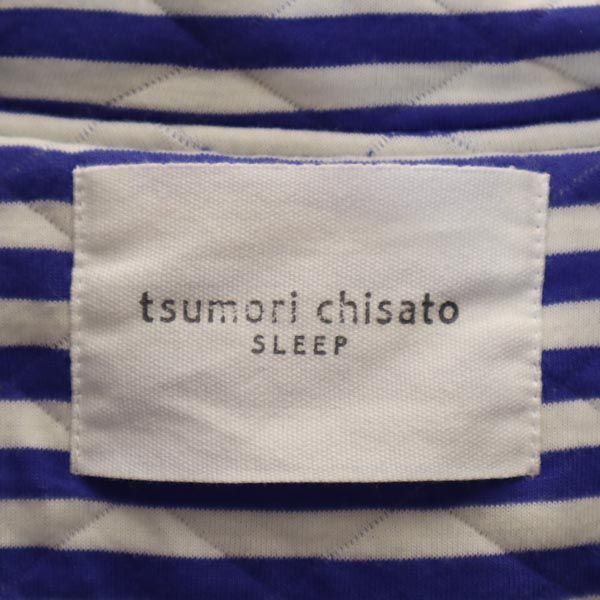 TSUMORI CHISATO ツモリチサト スリーブ ボーダー 長袖 ナイトウェア キルティングジャケット M ブルー系 SLEEP レディース