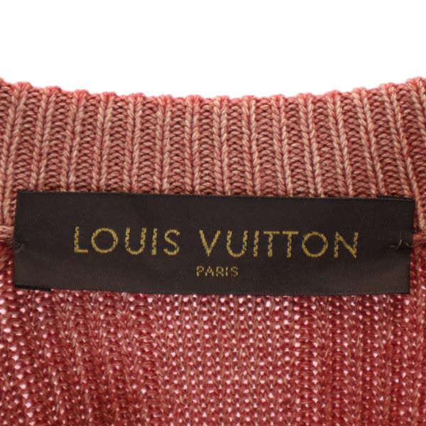 LOUIS VUITTON ルイヴィトン 長袖 ケーブル編み クルーネック ニット レッド メンズ