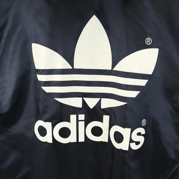adidas アディダス 80s デサント製 ヴィンテージ バックトレフォイルロゴ 中綿コート 160 ブラック 裏ボア キッズ