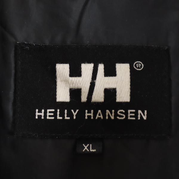 ヘリーハンセン ダウンジャケット XL ブラック系 HELLY HANSEN ロゴ 刺繍 メンズ