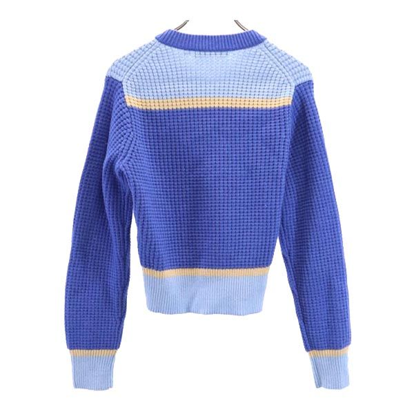 UNIQLO ユニクロ × マルニ ウールブレンド 長袖 ポップコーン ニット L ブルー MARNI Vネック セーター レディース