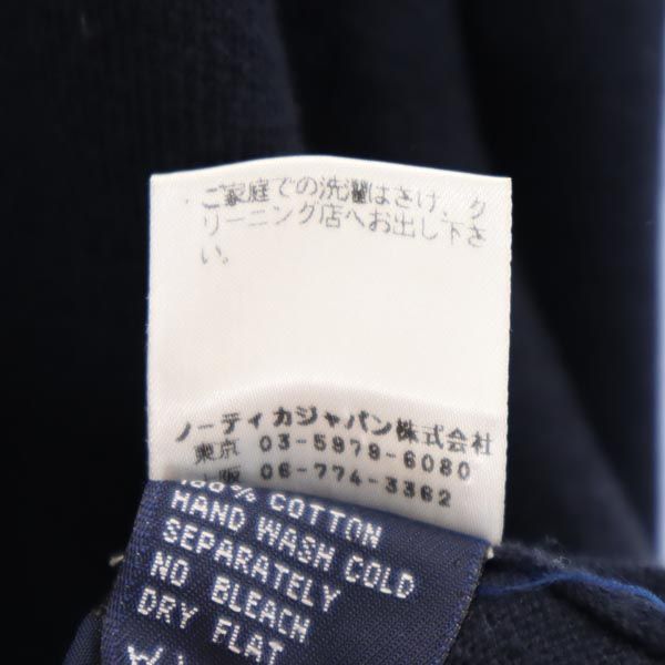 NAUTICA ノーティカ 長袖 コットン ニット XL ネイビー系 ロゴ セーター メンズ