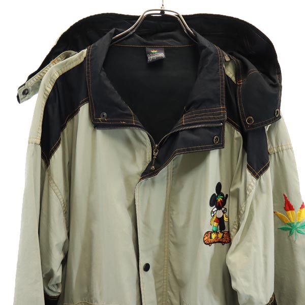 MARIJUANA バック 刺繍 ジャケット カーキ系 MARIJUANA フード メンズ