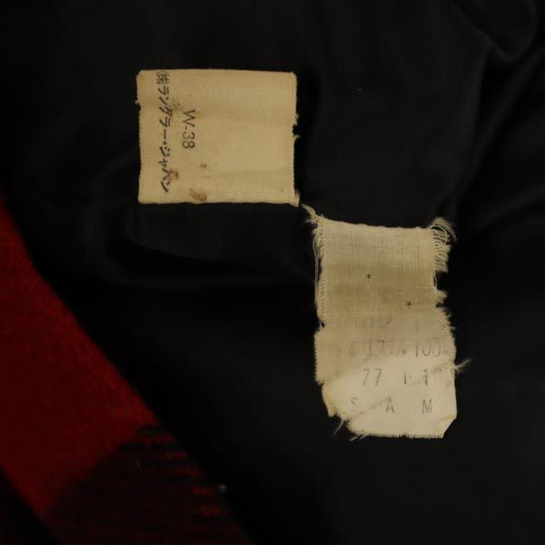 Wrangler ラングラー 70s ヴィンテージ チェック 長袖 ジャケット L レッド系 メンズ