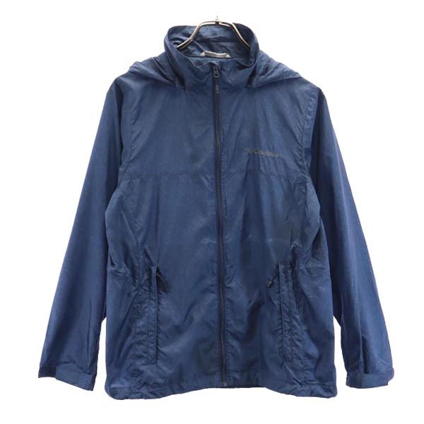 Columbia コロンビア 長袖 アウトドアジャケット M ネイビー系 ロゴ フード レディース