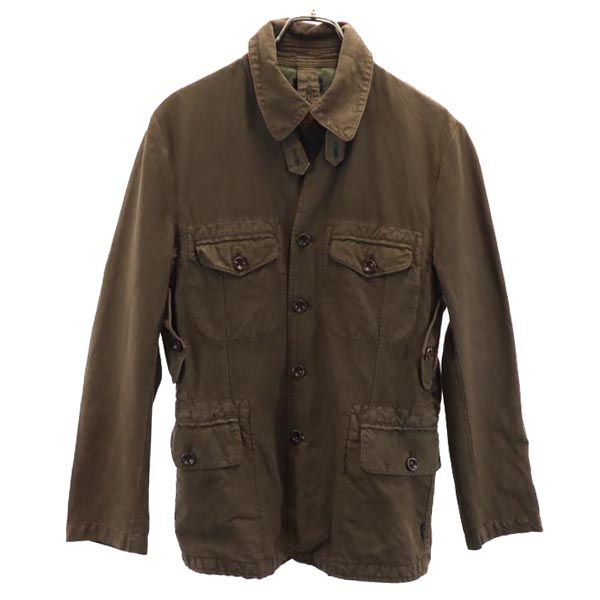 ポールスミスジーンズ リネンブレンド 長袖 ジャケット M ブラウン系 Paul Smith JEANS ロゴ メンズ