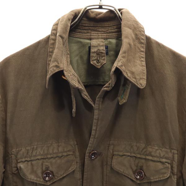 ポールスミスジーンズ リネンブレンド 長袖 ジャケット M ブラウン系 Paul Smith JEANS ロゴ メンズ