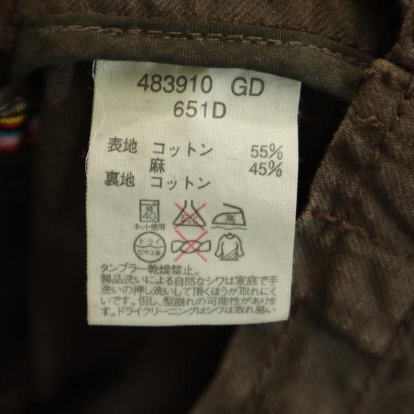 ポールスミスジーンズ リネンブレンド 長袖 ジャケット M ブラウン系 Paul Smith JEANS ロゴ メンズ