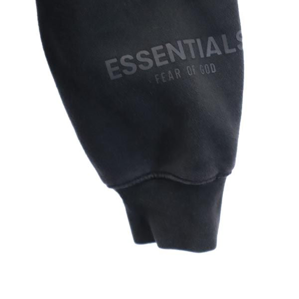 ESSENTIALS エッセンシャルズ 長袖 スウェットパーカー S ブラック系 裏起毛 ロゴ メンズ