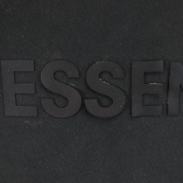 ESSENTIALS エッセンシャルズ 長袖 スウェットパーカー S ブラック系 裏起毛 ロゴ メンズ
