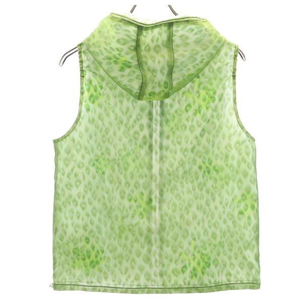 Chloe クロエ レオパード ジップ ベスト L グリーン系 フード レディース