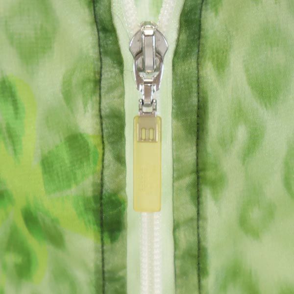 Chloe クロエ レオパード ジップ ベスト L グリーン系 フード レディース