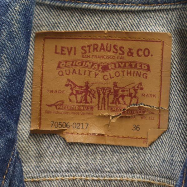 リーバイス 90s USA製 70506-0217 デニムジャケット 36 Levi's Gジャン ジージャン メンズ