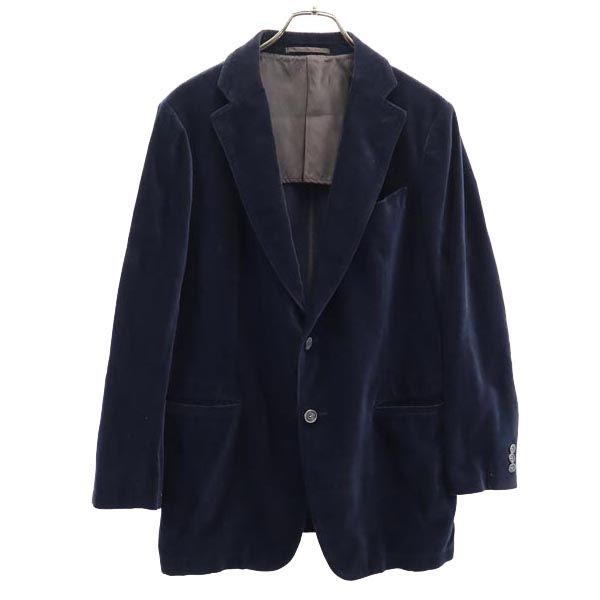 ARMANI アルマーニ ベロア調 テーラードジャケット 48 ネイビー メンズ