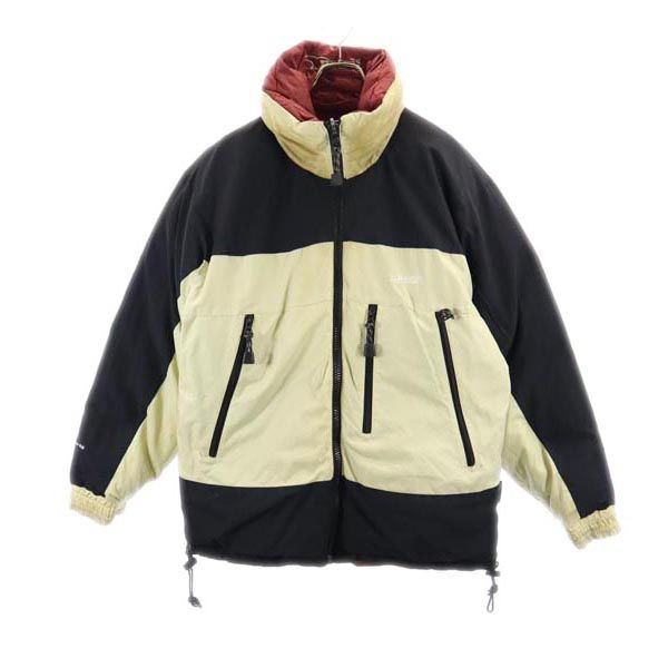 Bear ベアー リバーシブル ダウンジャケット S アイボリー_黒/赤 ロゴ刺繍 メンズ