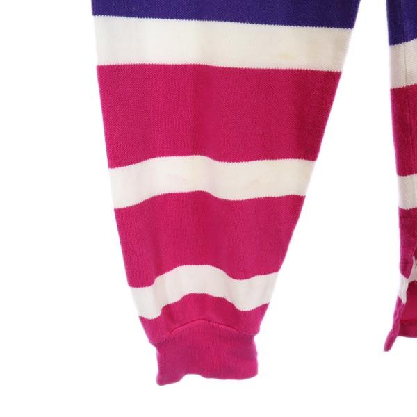 Polo by Ralph Lauren ポロバイラルフローレン ボーダー 長袖 ポロシャツ M 鹿の子 ロゴ メンズ