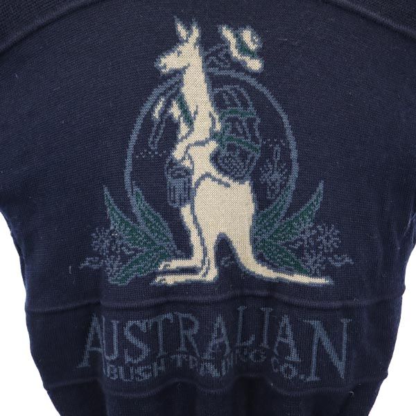 AUSTRALIAN 80s 90s オールド カンガルー 長袖 ニット S ネイビー系 セーター メンズ