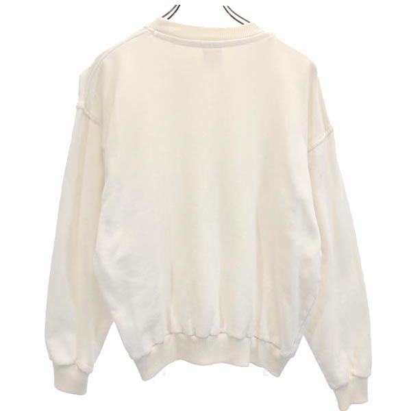 adidas アディダス 80s デサント製 ヴィンテージ 銀タグ 長袖 トレフォイルロゴ スウェット L ホワイト系 トレーナー メンズ