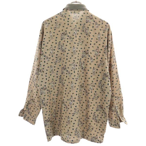 PIA SPORTS ピアスポーツ 総柄 長袖 ウールシャツ 3 ブラウン系 メンズ