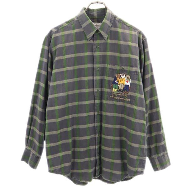 JC de CASTELBAJAC カステルバジャック スポーツ 長袖 チェックシャツ 1 グレー系 sport 刺繍 メンズ