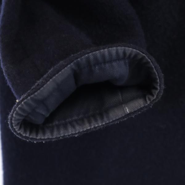 Danton ダントン 日本製 ウールブレンド ステンカラーコート 34 ネイビー くるみボタン レディース