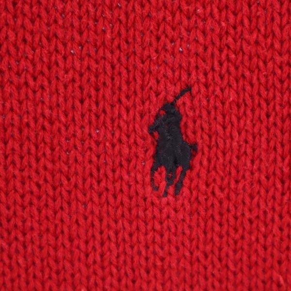 ポロバイラルフローレン 長袖 コットン ニット M レッド系 Polo by Ralph Lauren セーター ロゴ メンズ