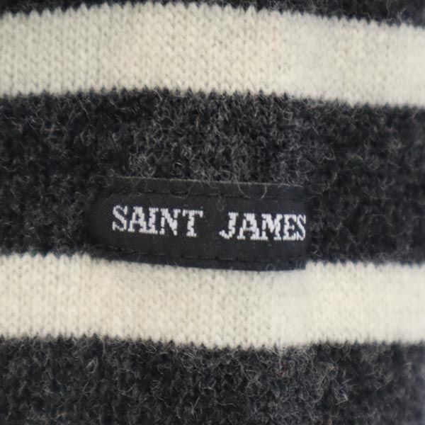 SAINT JAMES セントジェームス ウールブレンド ボーダー柄 7分袖 ニット XS ネイビー セーター レディース