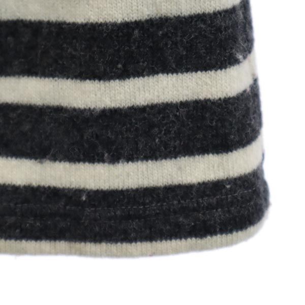 SAINT JAMES セントジェームス ウールブレンド ボーダー柄 7分袖 ニット XS ネイビー セーター レディース