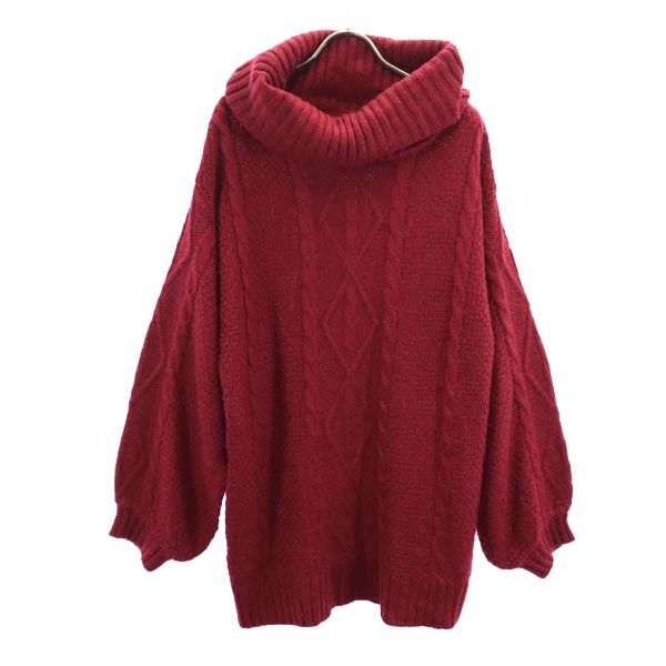 TORTE トルテ 長袖 オフタートル ニット M ボルドー セーター レディース
